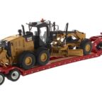 International HX520 Tandem Tractor CAT 12M3 Motor Grader Load Black 3