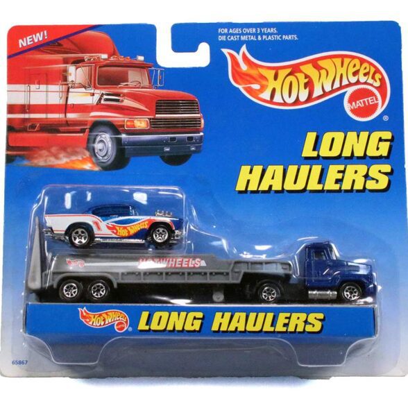 Long Haulers – Tractor w/Flatbed Trailer & ’57 Chevy *** Blister Opened ***